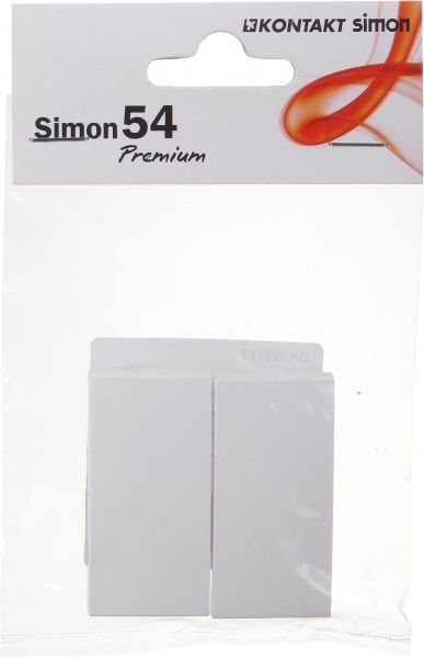 Клавиша выключателя двухклавишный Simon 54 без подсветки 10 А 250В белый DKW5/11