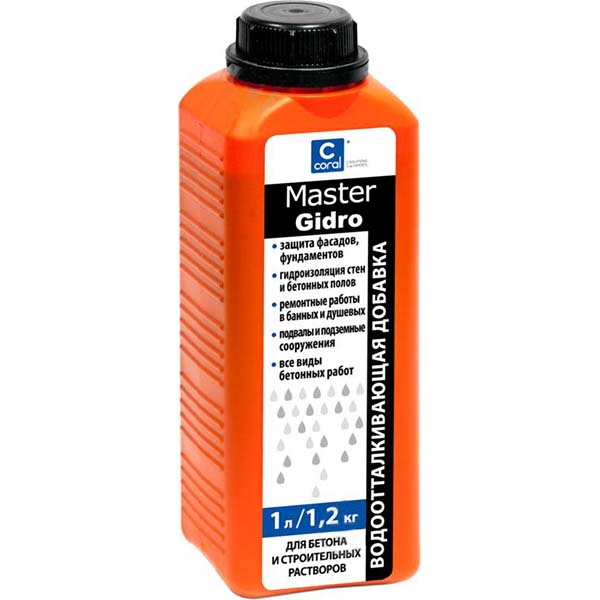 Добавка гідрофобна Coral MasterGidro 1 л