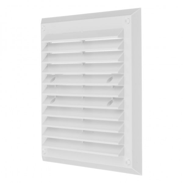 Решетка для вентиляции MiniMax с сеткой против насекомых БК 180 х 180 мм (1107) пластик белый 