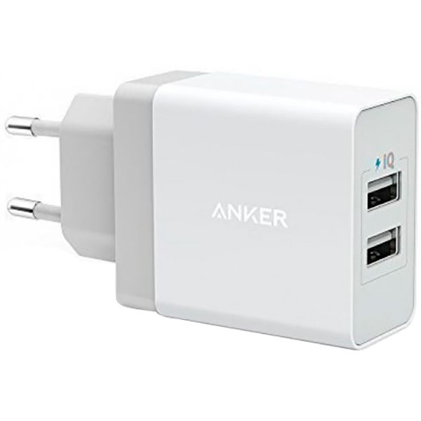 Зарядное устройство Anker USB Wall Charger PowerPort2 24W/4.8A+Micro USB cable V3 White (B2021L21)