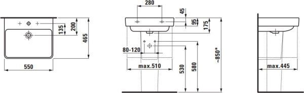 Умивальник LAUFEN Pro S 1096.2