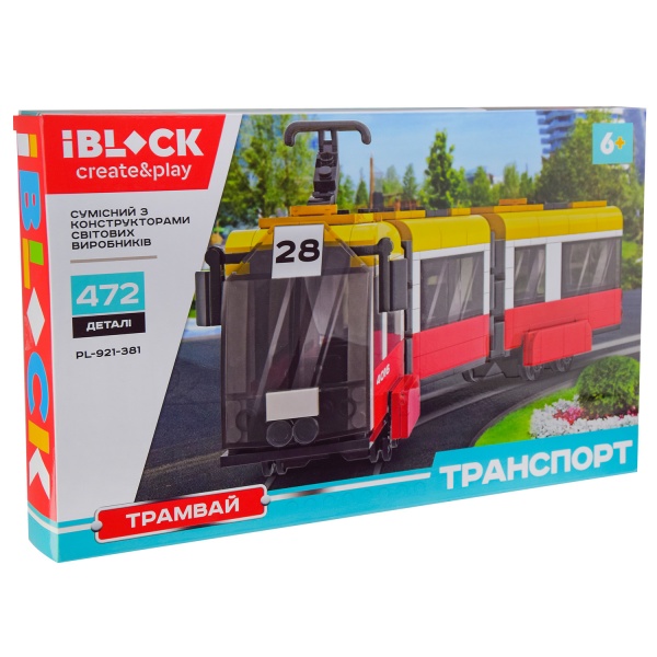 Автоконструктор Iblock Трамвай 3-секційний PL-921-381