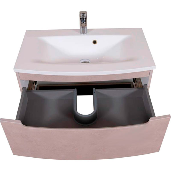 Тумба подвесная Aqua Rodos HeadWay 80 см бетон бежевый консольная под умывальник из искусственного камня 80