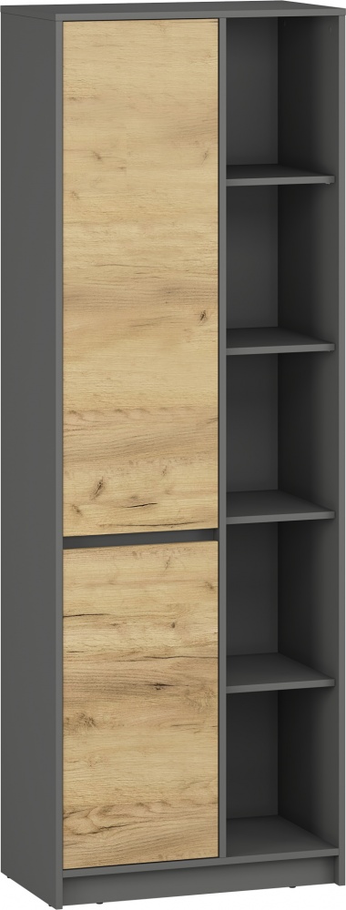 Шафа-пенал Грейд відкрита Ален 700x2000x400 мм дуб крафт золотий/графіт