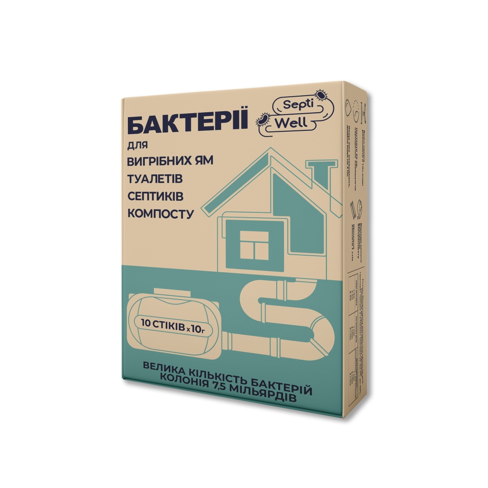 Биопрепарат Септивел Бактерии для выгребных ям и септиков 10 г 10 шт.