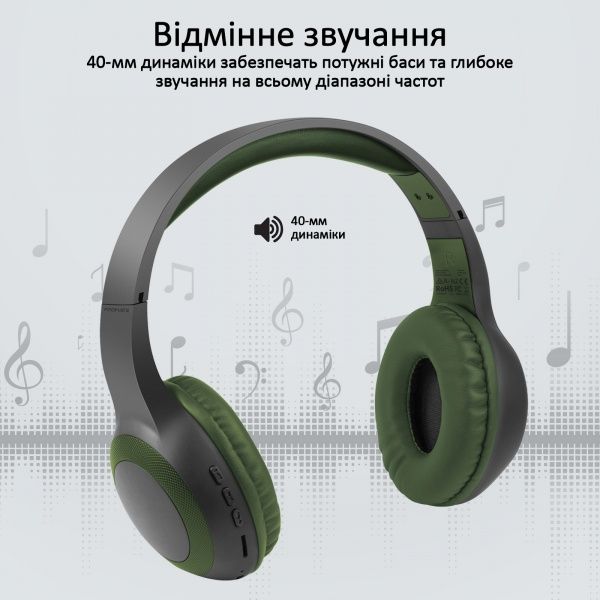 Навушники Promate LaBoca Bluetooth 5.0 green (laboca.midnightgreen) 