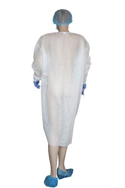 Халат из спанбонда на кнопках 25 г/кв. м р. XXXXL рост универсальный белый