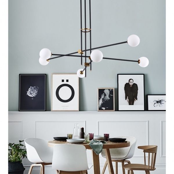 Люстра подвесная Altalusse INL-5108P-06 6x40 Вт G9 черный/золотой 