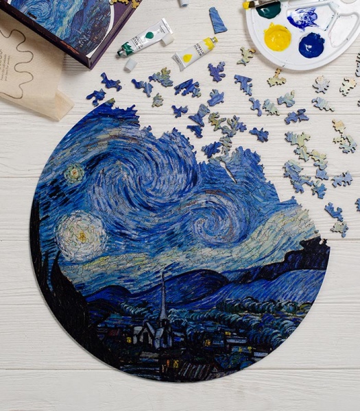 Пазл дерев'яний Зоряна ніч 50 см PuzzleUp 