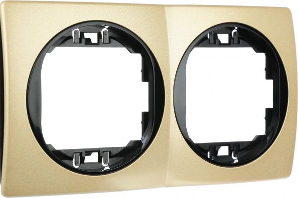 Рамка двухместная Aling-Conel EON горизонтальная золото E6701.GE
