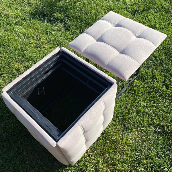 Пуф-трансформер з бежевого велюру 5 в 1 бежевий 