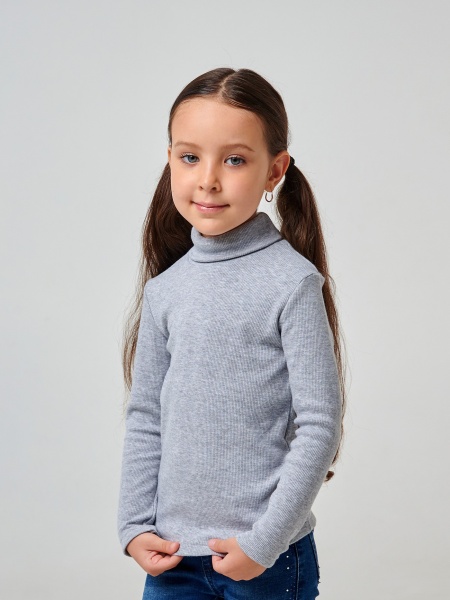 Гольф для девочек для девочки Smil 114948 р.110 серый меланж 114948 