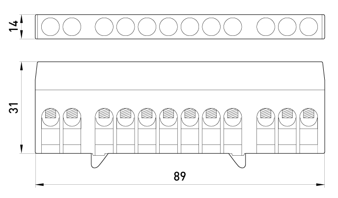 Нульова шина з ізолятором на DIN-рейку E.NEXT e.bsi.pro.1.12 p0650015