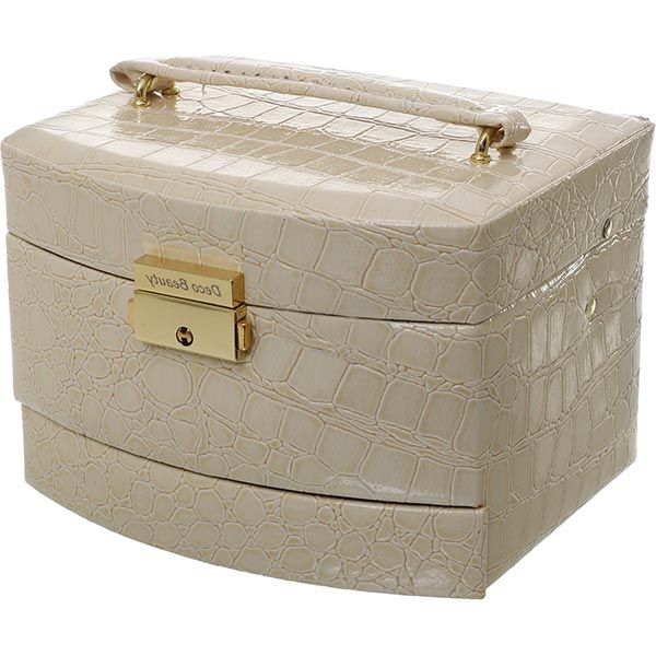 Сундук для украшений Кремовый 16x13.5x12 см