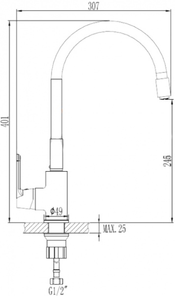 Смеситель для кухни Invena Joga BZ-32-L02