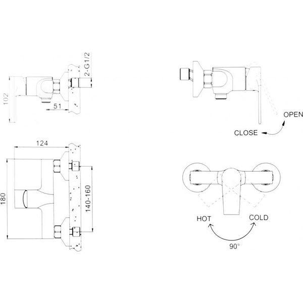 Смеситель для душа EGO Lite F0322801201