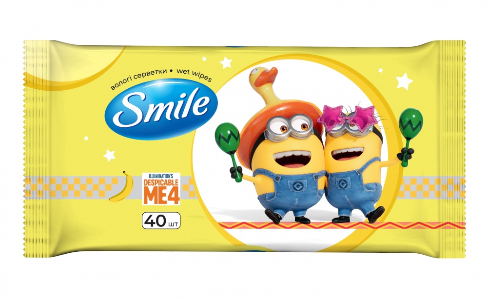 Вологі серветки Smile Міньйони 40 шт.