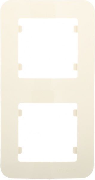 Рамка двомісна Makel Lillium Natural вертикальна слонова кістка