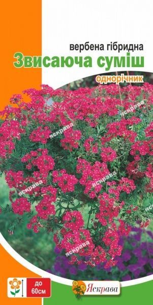 Семена Яскрава вербена гибридная Свисающая смесь 0,1 г (4823069805081)