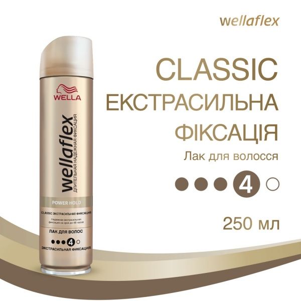 Лак для волосся Wellaflex екстрасильної фіксації Classic 250 мл