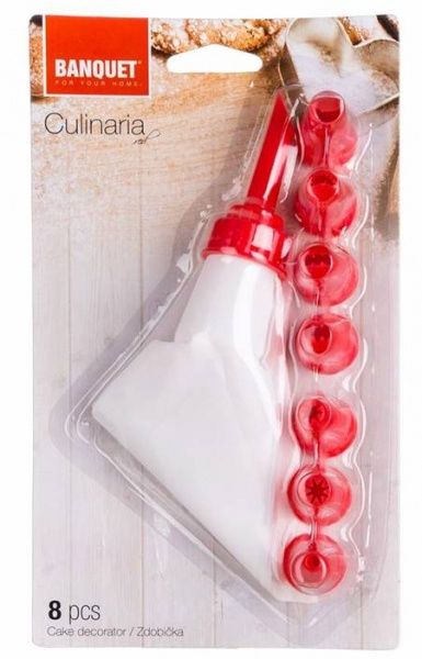 Мішок кондитерський з насадками 8 шт червоний Culinaria Banquet