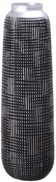 Ваза полігумова сіра із чорним Grey 17,5х17,5х58 см