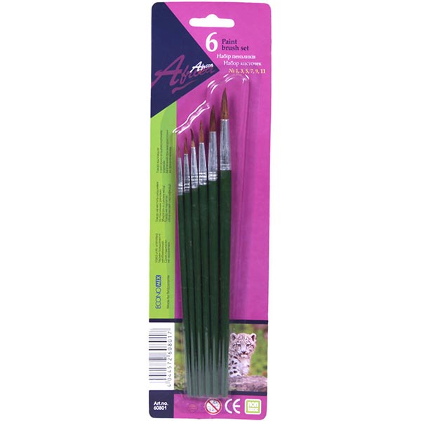 Набір пензлів Economix Fauna E60801 6 шт