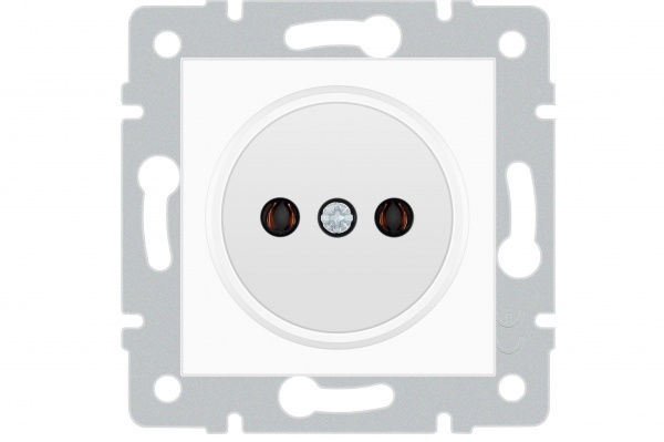 Механізм розетки без заземлення HausMark Stelo IP20 білий 501-0288-121B