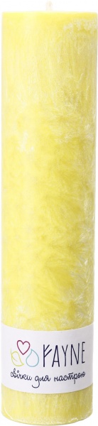 Свеча Цилиндр пальмовая желтая 6х26 см ТМ FAYNE