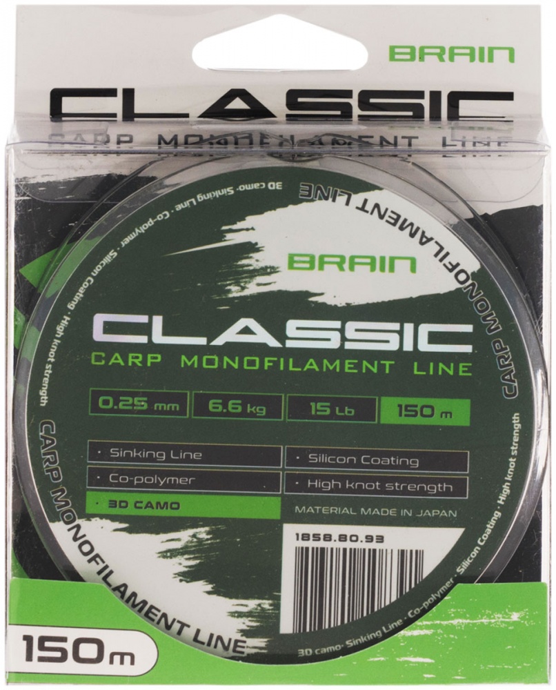 Леска Brain Classic Carp Line 3D (camo) 150 м 0,25 мм 6,6 кг