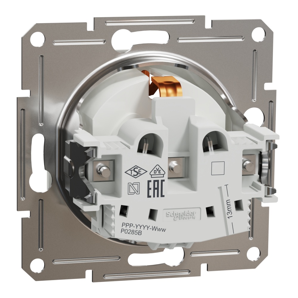 Розетка побутова із заземленням Schneider Electric Asfora IP20 білий EPH2970221