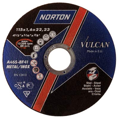 Круг відрізний Norton A 46 S-BF41 115x1.6x22.2 мм метал
