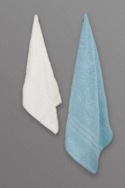 Набор полотенец Elza 2 шт айвори с голубым La Nuit 