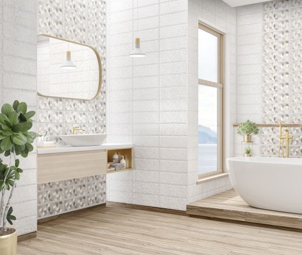 Плитка InterCerama Terrazzo декор сіра 15х40 /Д 228 071 