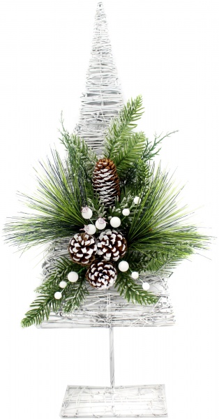 Искусственная елкаротанговая на подставке 60 см серебряный 