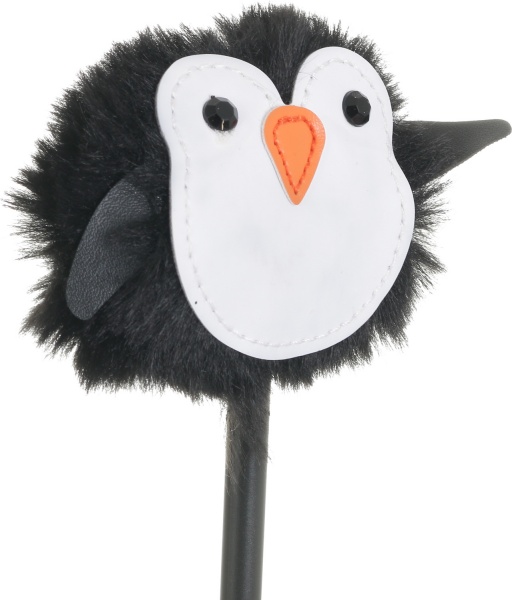 Ручка кулькова Пінгвін з штучним хутром чорний 