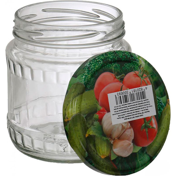 Банка для консервування з металевою кришкою твіст-оф 480 мл 