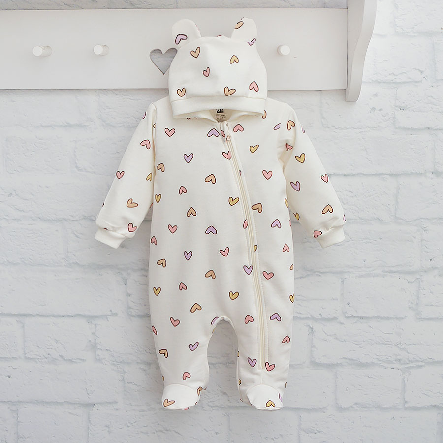 Комбинезон для девочки Blanka Сердечко р.50-56 бежевый 110865