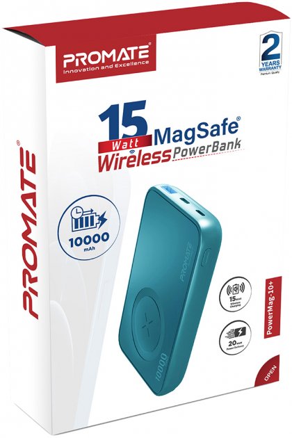 Портативное зарядное устройство Promate PowerMag-10+ 10 m/Ah blue (powermag-10+.blue)