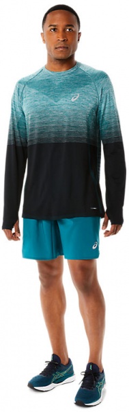 Футболка Asics SEAMLESS LS TOP 2011C394-301 р.S черно-зеленый