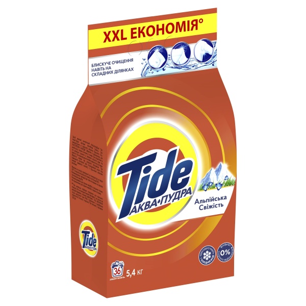 Порошок для машинной стирки Tide Аква-Пудра Альпийская свежесть 5,4 кг 