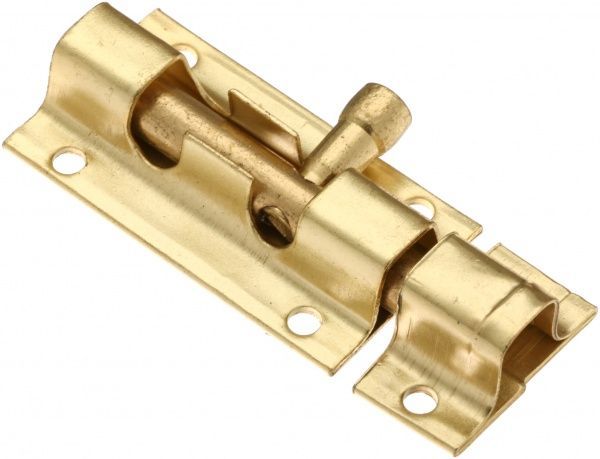 Шпингалет накладной прямоугольный 60 мм желтый ЗМ625 золотой 15 мм