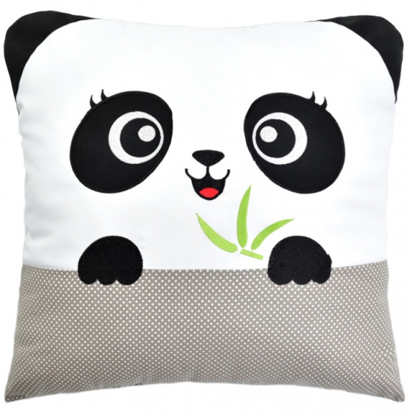 Подушка іграшка Панда 45x45 см сірий IDEIA 