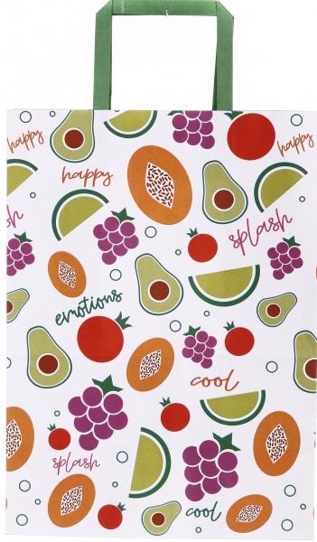 Пакет паперовий 250х150х345 білий з ручками