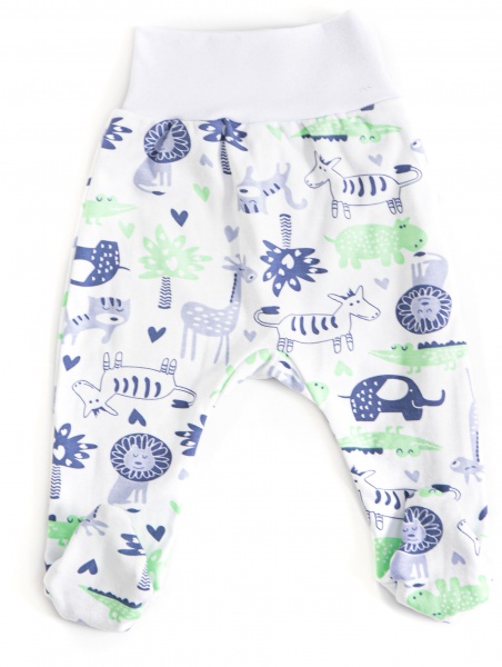 Ползунки ясельные GABBI Африка PLZ-23-1 р.74 белый с рисунком 13643 