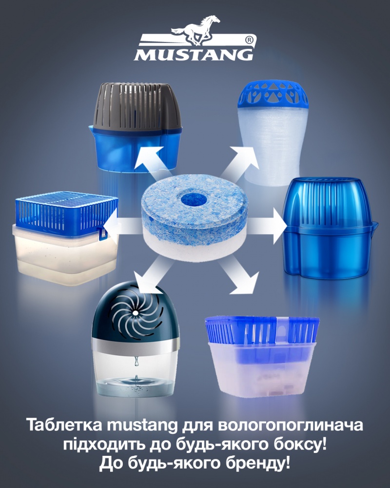 Таблетки змінні Mustang для вологопоглинача Max Dry 2 шт. по 450 г (MD-TBL2)
