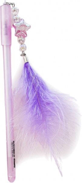 Ручка гелева Лідер Канц Перо марабу зірочка на підвісці синій 200 