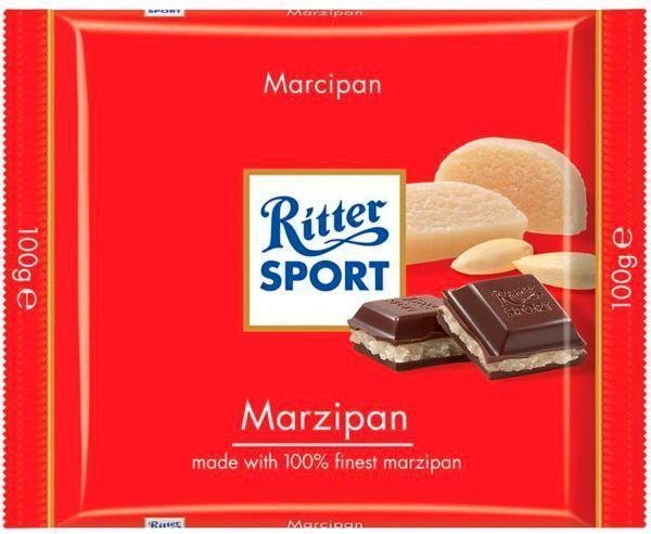 Шоколад Ritter Sport темный (черный) с начинкой марципан (22292101) 100 г 