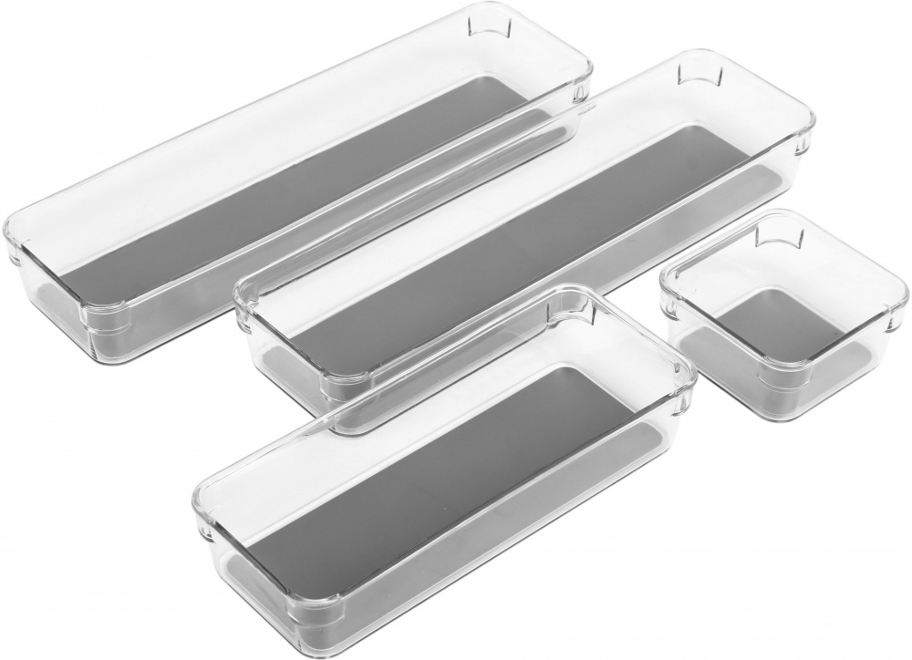 Органайзер Flamberg органайзер для шухляд з 4 частин прозорий 4PCS SET Non-slip Drawer box