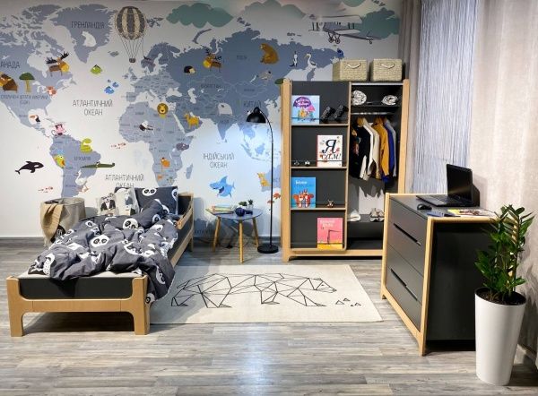 Шкаф Veres Ницца 1200 темно-серый 38.44.2.16